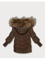 Hnědá dámská zimní bunda s stahovacími lemy Goodlookin model 21794509 - HAPPY HOUSE