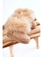 Dziecięce Botki Śniegowce Z Futerkiem Beżowe Ariana