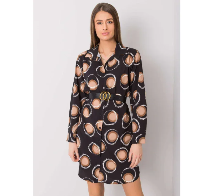 Šaty DHJ SK 12765.11 čierna a béžová