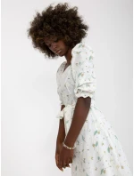 Dámské šaty LK SK model 17547236 bílé a zelené - FPrice Dámské šaty LK SK model 17547236 bílé a zelené - FPrice