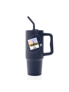 Vlastní text na cestovatelskou termosku s barevným víčkem