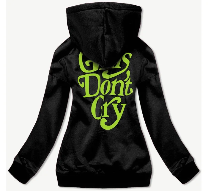 Krátká černá dámská mikina model 16317031 - J.STYLE Krátká černá dámská mikina model 16317031 - J.STYLE