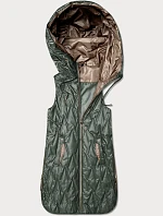 Dámska ľahká vesta so zlatým zipsom Goodlookin khaki (B8586/B8587-11)