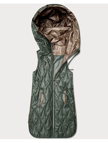 Dámska ľahká vesta so zlatým zipsom Goodlookin khaki (B8586/B8587-11) Dámska ľahká vesta so zlatým zipsom Goodlookin khaki (B8586/B8587-11)