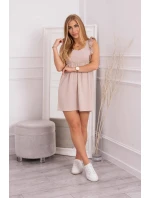 Šaty s volánky na bocích béžové Šaty s volánky na bocích béžové