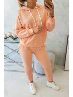 Súprava mikiny s kapucňou marhuľová