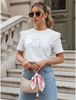 Dámske bavlnené tričko JOY ecru FashionStreet RY2524