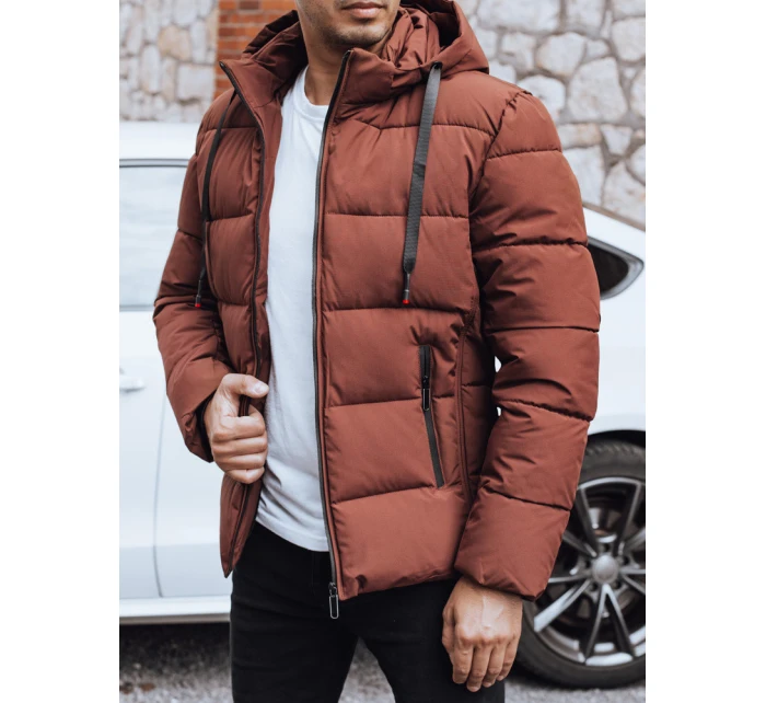 Pánská prošívaná zimní bunda s kapucí šedá Dstreet model 21991480 - FashionStreet