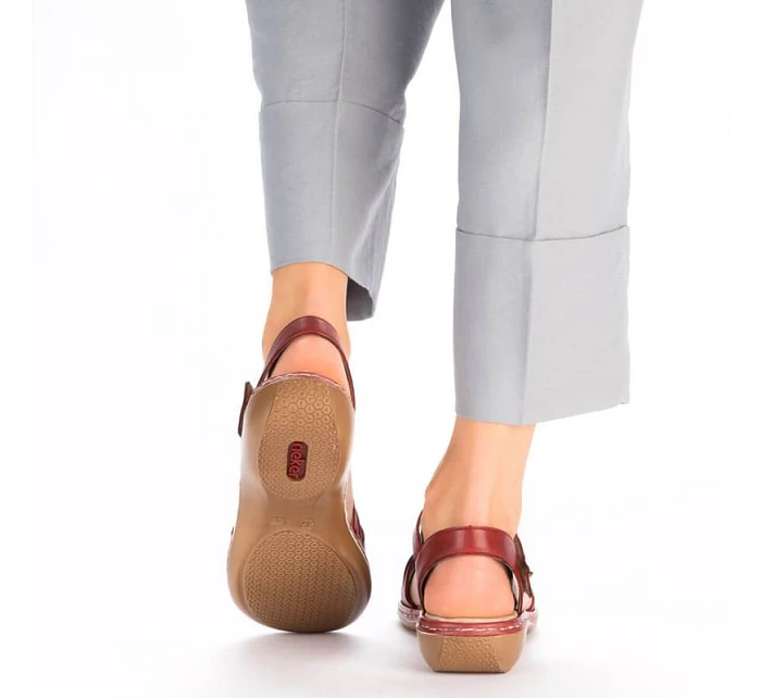 Kožené pohodlné sandály W model 22119032 red - Rieker