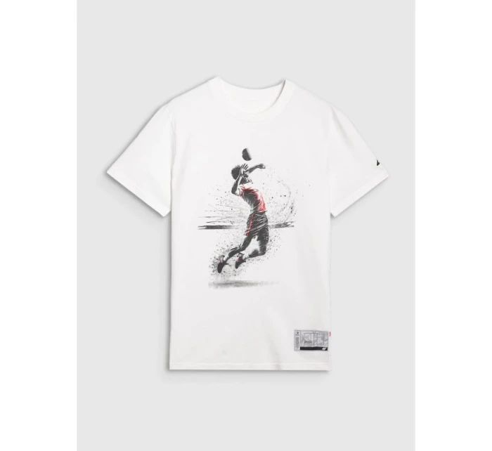 Pánske volejbalové tričko s potlačou 4F 4FRAW25TTSHM3318-10S Pánske volejbalové tričko s potlačou 4F 4FRAW25TTSHM3318-10S