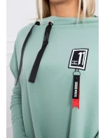 Oversize mikina s asymetrickými boky tmavě mátová Oversize mikina s asymetrickými boky tmavě mátová