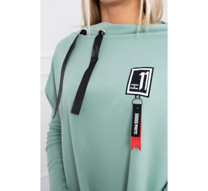 Oversize mikina s asymetrickými boky tmavě mátová Oversize mikina s asymetrickými boky tmavě mátová