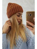 Čepice s rolováním Magda K293 camel