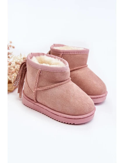 Dětské zateplené sněhule s mašlemi na Růžové model 21641658 - Boto