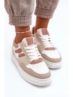 Damskie Niskie Sneakersy Beżowe Regines