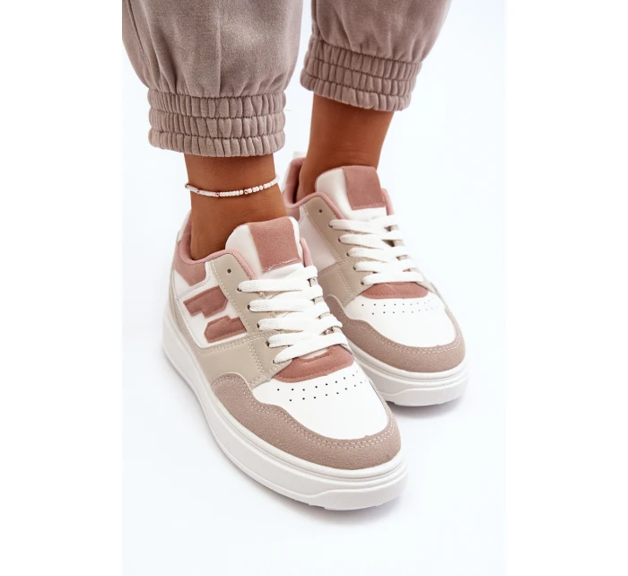 Damskie Niskie Sneakersy Beżowe Regines