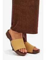 Dámské pantofle s cvoky žluté Terissa