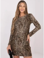 Sukienka RV SK model 21800532 ciemny bezowy - FPrice Sukienka RV SK model 21800532 ciemny bezowy - FPrice