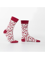 Krémové dámske ponožky so vzormi