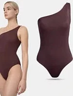 Dámske jednodielne plavky SS23USWSF027-81S hnedé - 4F