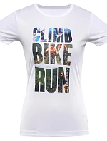 Dámske rýchloschnúce tričko QUATRA White s potlačou - ALPINE PRO