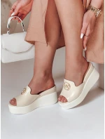 KLASSINA dámske žabky na platforme beige FashionStreet ZY0761