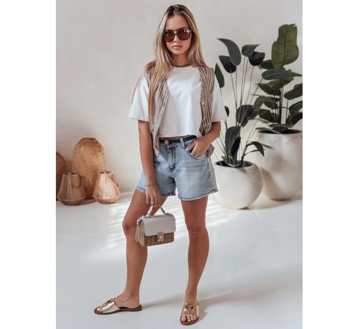 Dámské džínové šortky s páskem  modré Dstreet model 21987617 - FashionStreet