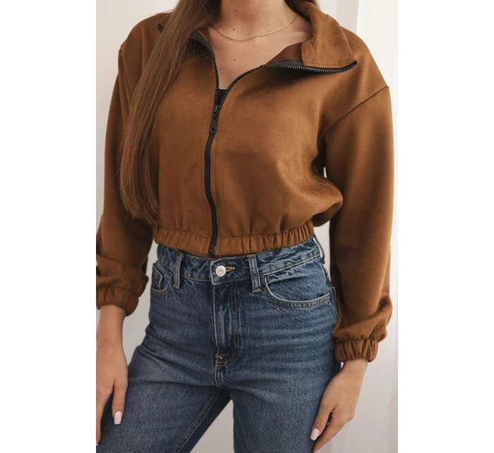 Semišová mikina na zips Ťava Semišová mikina na zips Ťava