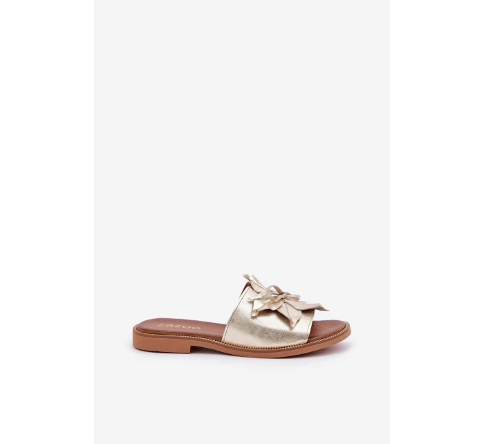 Pantofle S Dekorací Z Kůže Zazoo Zlaté model 21682160 - Boto Pantofle S Dekorací Z Kůže Zazoo Zlaté model 21682160 - Boto