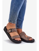 Dámské Semišové Pantofle Na Platformě Hnědé model 21686348 - Zazoo