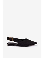 Balerínky so zlatou prackou Eco Suede Black Palerra Balerínky so zlatou prackou Eco Suede Black Palerra