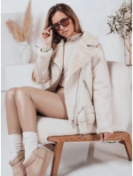 Dámská kožená bunda s ovčí kůží bílá Dstreet model 21981574 - FashionStreet
