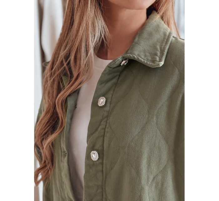 Dámská přechodná košilová bunda oversize khaki Dstreet model 21986309 - FashionStreet