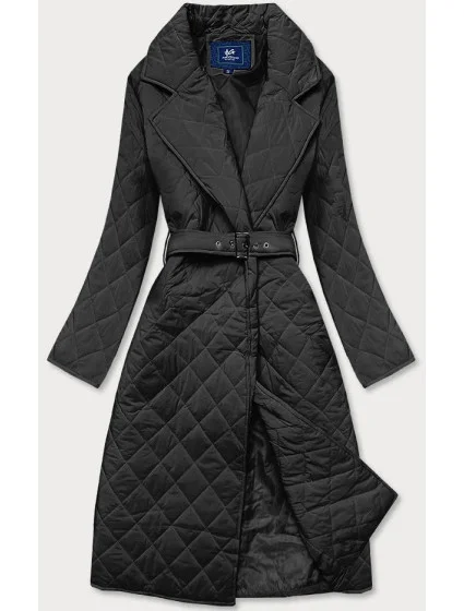 Čierna prešívaná bunda s golierom (AG8-8010) Čierna prešívaná bunda s golierom (AG8-8010)