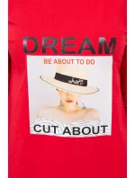 Šaty s potlačou Dream červené