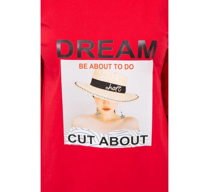 Šaty s potlačou Dream červené