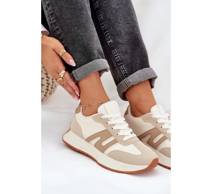 Dámské Sportovní Boty Na Platformě Béžové model 21686217 - Boto Dámské Sportovní Boty Na Platformě Béžové model 21686217 - Boto