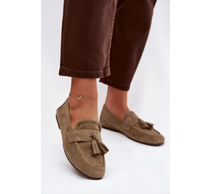 Dámské mokasíny ploché s třásněmi Zelené Marilisse
