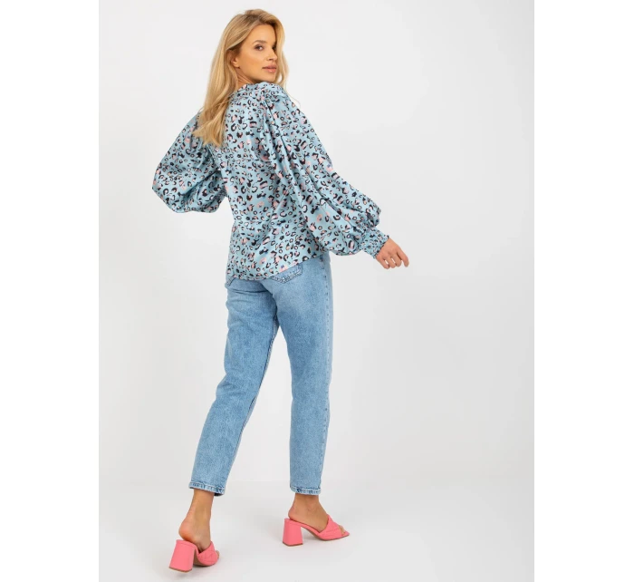 Dámska košeľa LK KS 509017 2.78 čierna a modrá - FPrice