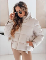 Dámská prošívaná bunda s kapucí béžová Dstreet model 21991198 - FashionStreet