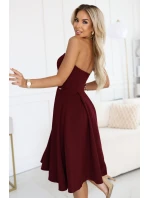 rozšířené midi šaty pro  vínové model 21735047 - numoco