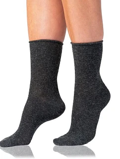 Dámské vlněné ponožky SOFT WOOL SOCKS - BELLINDA - šedý melír
