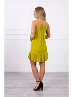 Šaty s tenkými stuhami z kiwi Šaty s tenkými stuhami z kiwi