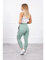 Tmavo mätové nohavice cargo