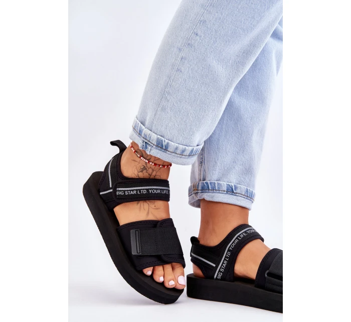 Damskie Sandały Na Rzepy Big Star LL274784 Czarne