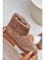 Botki Śniegowce Na Zamek Ocieplane Futerkiem Big Star OO274A524 Beżowe Botki Śniegowce Na Zamek Ocieplane Futerkiem Big Star OO274A524 Beżowe