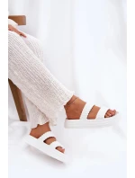 Dámske ľahké papuče na platforme S.Barski - biele