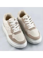 Béžové dámske šnurovacie športové poltopánky (RC-50)