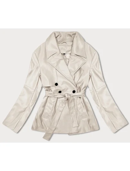 Krátky trenčkot z ekologickej kože J Style v studenej béžovej farbe (11Z8102) Krátky trenčkot z ekologickej kože J Style v studenej béžovej farbe (11Z8102)