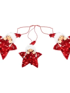 SADA PRÍVESKOV 3 KS HVIEZDIČKY BÁBIKY FLITRE ČERVENÁ